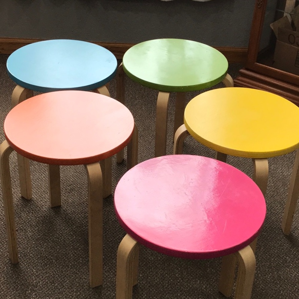 5 IKEA Birch Stools